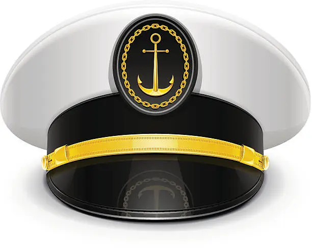 Vector illustration of captain peaked cap with cockade