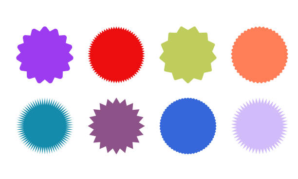set of vector colorful starburst. vintage colored labels or stickers. - 鏡頭眩光 幅插畫檔、美工圖案、卡通及圖標