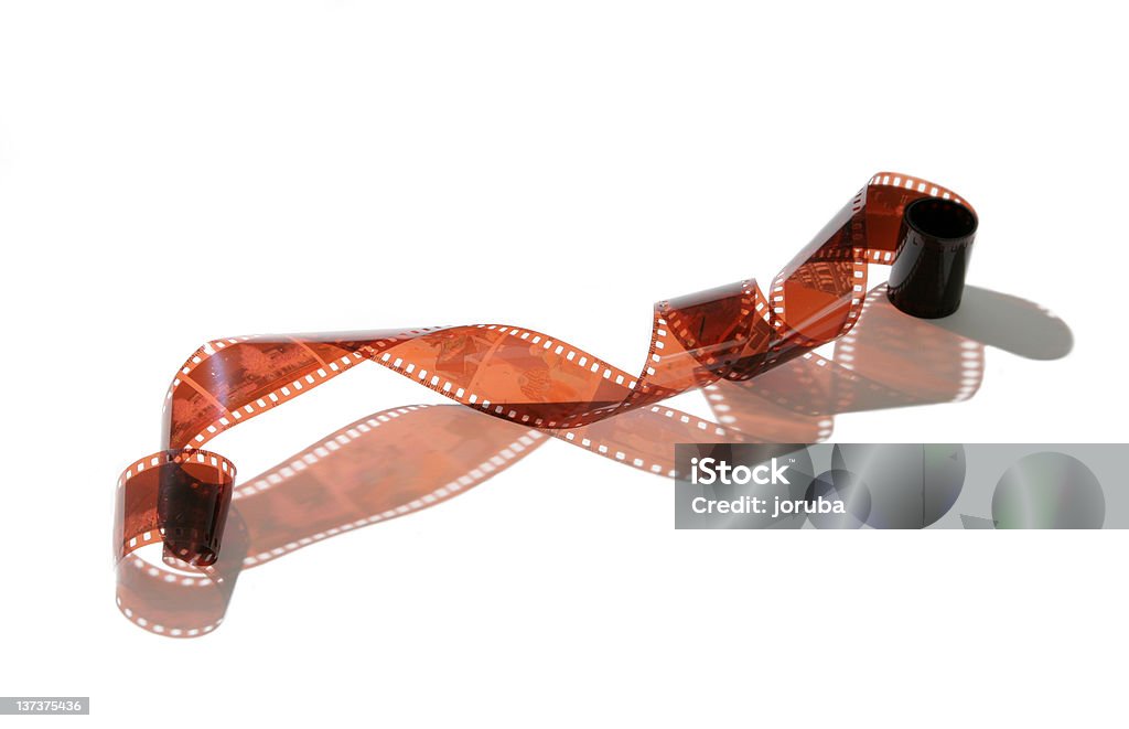Celluloid ribbon Isolated roll of negative film Brown Stock Photo