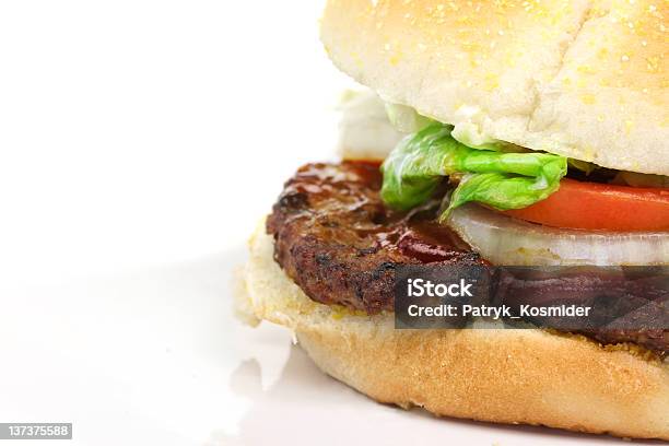 Hamburgernahaufnahme Stockfoto und mehr Bilder von Braun - Braun, Brotsorte, Burger