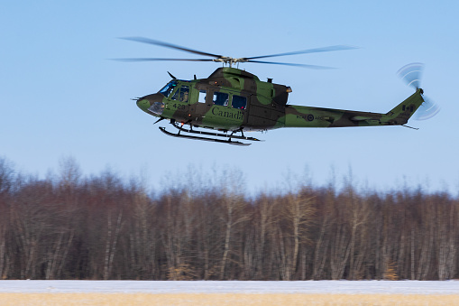 Farnham, Quebec, Canada The Canadian Army Bell 412 helicopter at training near Farnham Base.