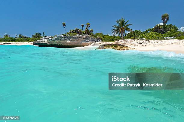 Idyllic Beach Of Caribbean Sea Stock Photo - Download Image Now - Playa Del Carmen, Bay of Water, Beach