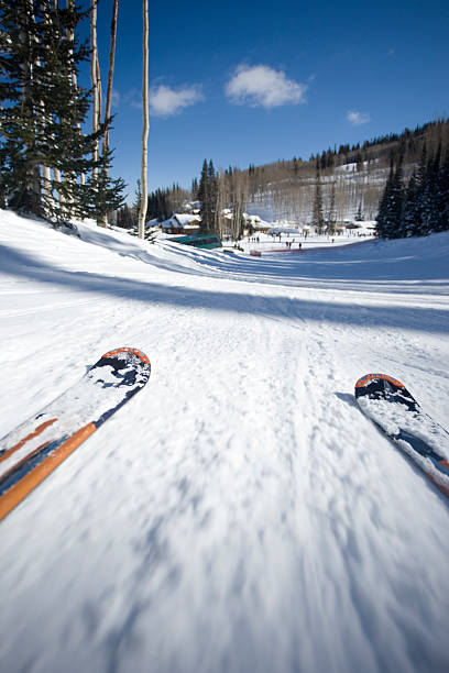 лыжи в действии - mono ski стоковые фото и изображения