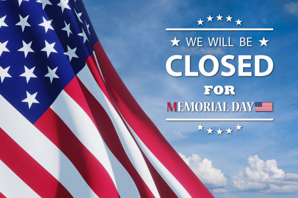 istock Memorial Day Background Design. We will be Closed for Memorial Day. 1373817688