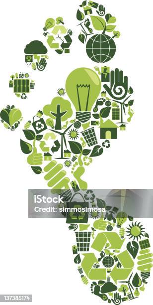 Carbon Footprint Stock Illustration - Download Image Now - Carbon Footprint, Footprint, Environmental Conservation