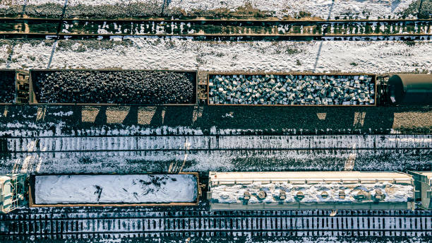istock Aerial of resources on the train yard 1373852362