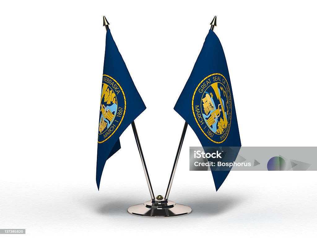 Miniatur-Flagge von Nebraska (isoliert - Lizenzfrei Amerikanische Kontinente und Regionen Stock-Foto