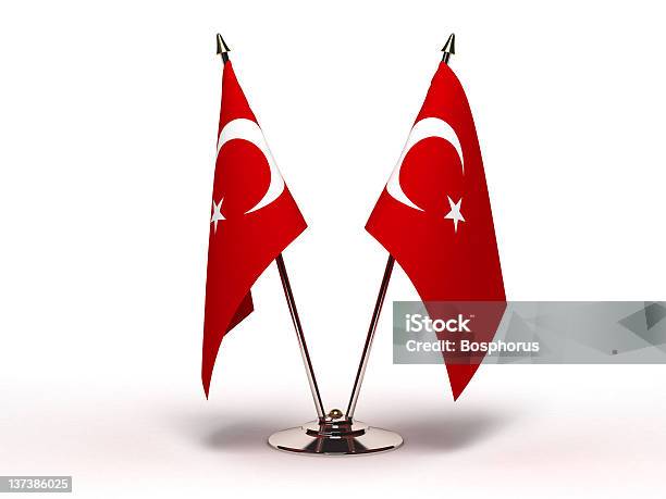 Bandera Miniatura De Turquía Aislado Foto de stock y más banco de imágenes de Bandera - Bandera, Bandera nacional, Bandera turca