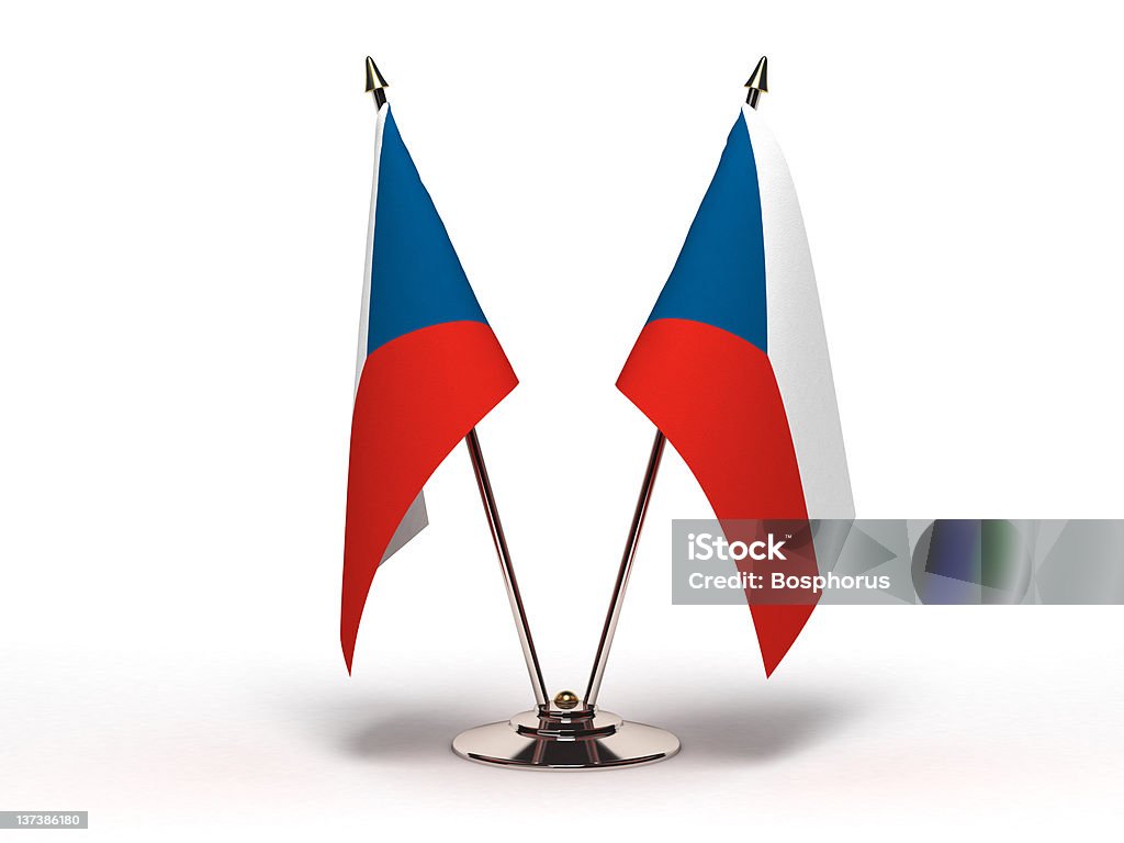 Miniatur-Flagge der Tschechischen Republik (isoliert - Lizenzfrei Clipping Path Stock-Foto