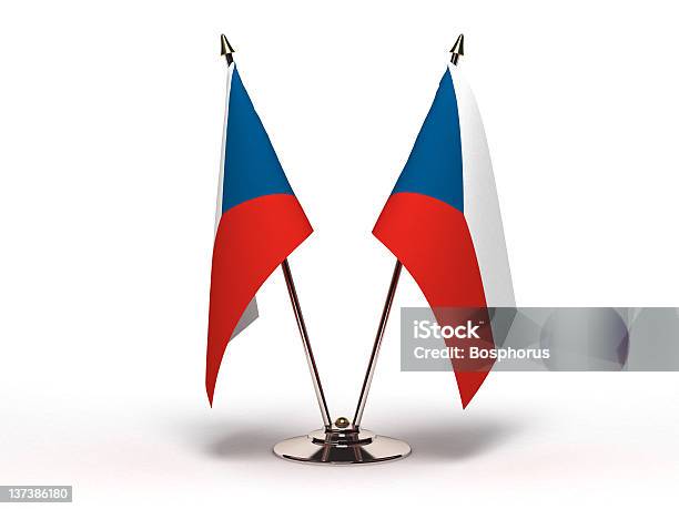 Miniaturflagge Der Tschechischen Republik Isoliert Stockfoto und mehr Bilder von Clipping Path