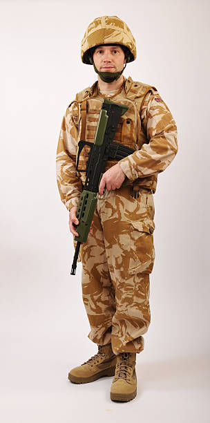 istock Desert Soldier With Rifle 137386407