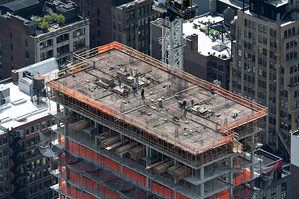 Construction of a skyscraper in New York.