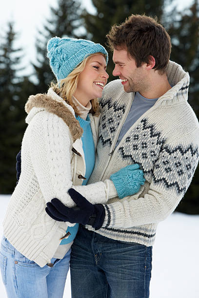 istock Young Couple In Alpine Snow Scene 137392546