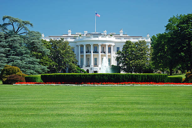 a casa branca em washington dc - george w bush - fotografias e filmes do acervo