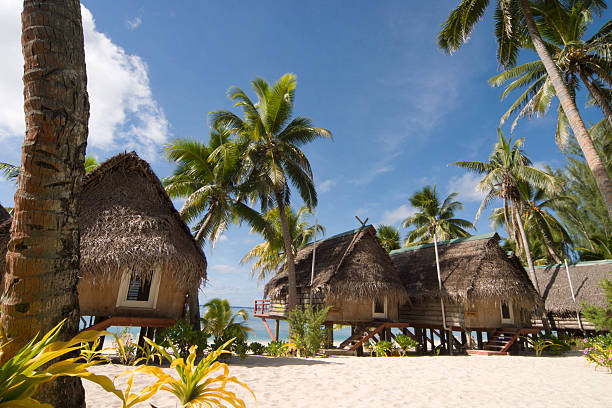 Complejo turístico de playa, en las Islas Cook - foto de stock