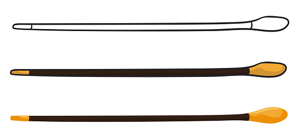 Set With Elegant Batons In Outlines And Cartoon Style Vector ...