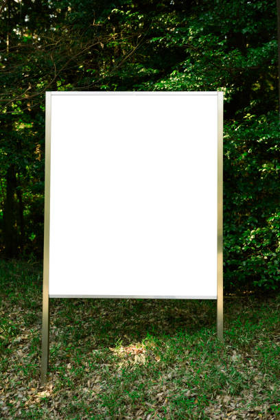istock Blank information sign in the forest. 1374003496