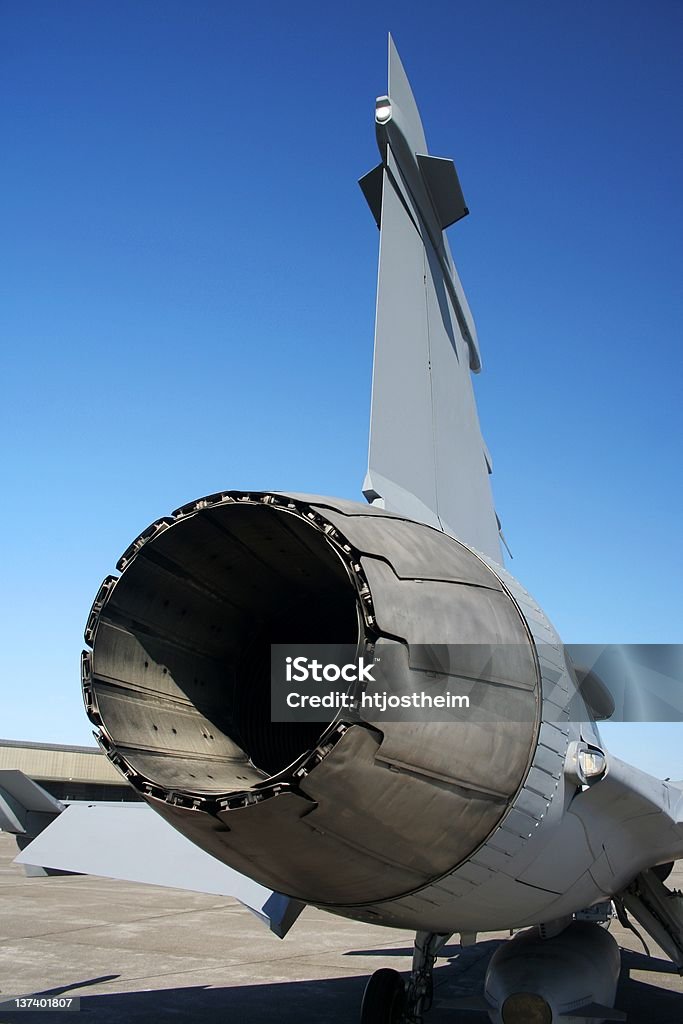 Jet engine view of a Jas39 Gripen Exploding Stock Photo