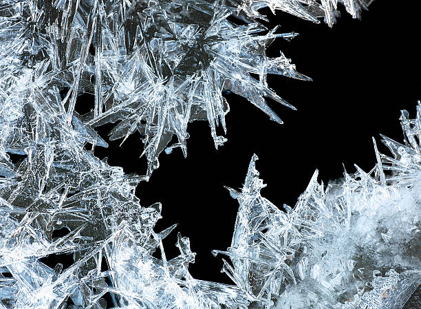 istock A closeup of sharp ice crystals on a black background 137403975