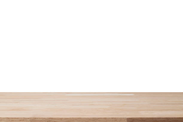 istock Empty wood table for display product, isolated on white background 1374108762