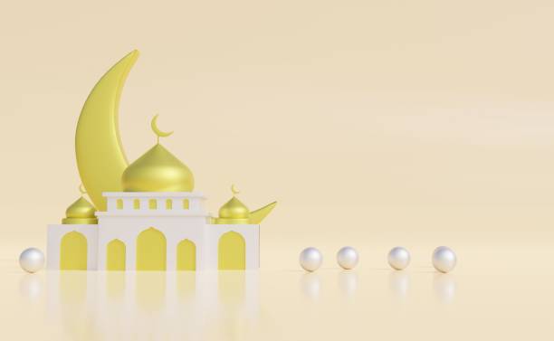 istock ramadan kareem banner 3d illustration, ramadan copy space 1374116524