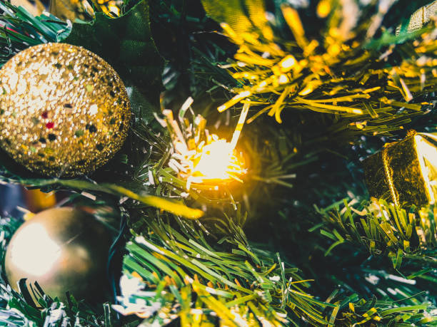 istock Lights and decorative on the Christmas tree. 1374128465