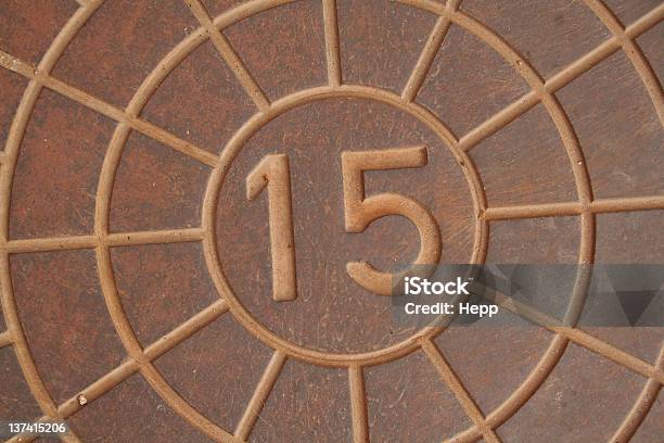 Number 15 Stock Photo - Download Image Now - Backgrounds, Brown, Circle