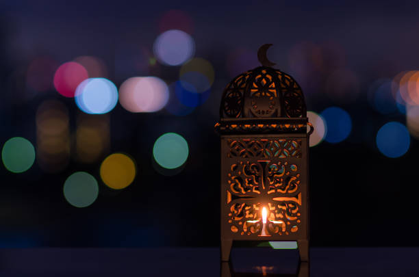 istock Lantern with night sky and city bokeh light background 1374166984
