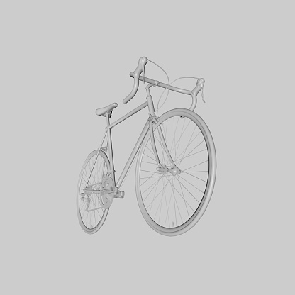 Bicycle on a white background. 3d rendering.