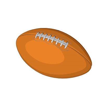 A rugby ball in on a isolated white background - 3D render，American Football ball on a white background. Rugby sport.
