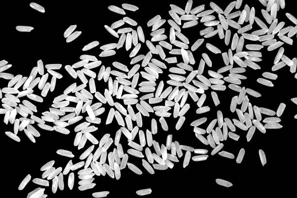 istock Top view, A pile of white uncooked rice grains 1374168184