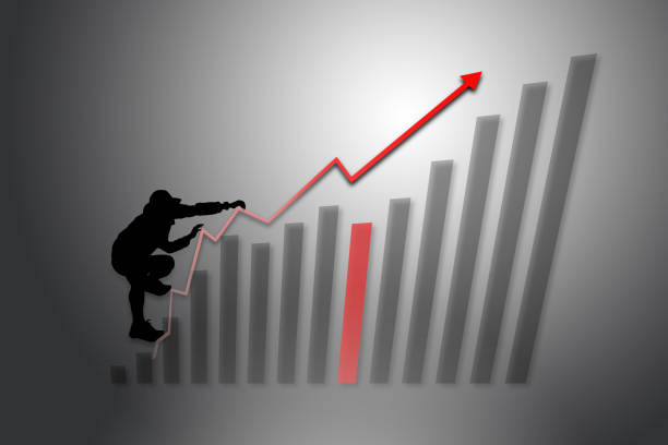istock businessman climbing graph on gray background 1374171919