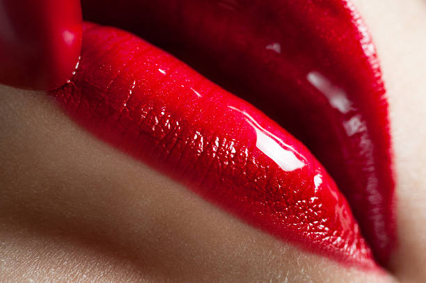 istock Red woman lips close-up 137417919