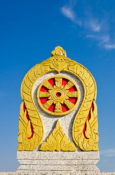 istock Boundary marker of a temple wit h blue sky 137420532
