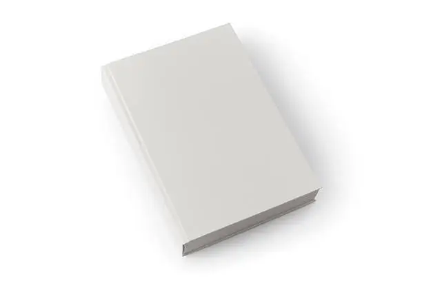 isolated blank book with shadow