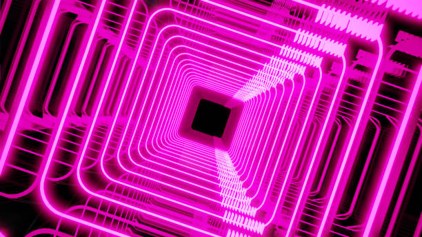 istock Cyberpunk Light On Tunnel Stage 1374238215