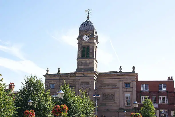 The old Guildhall in the centre of Derby city