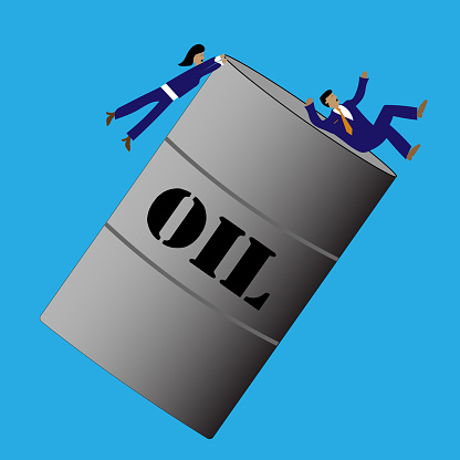 Falling Off Oil Stock Illustration - Download Image Now - Barrel ...
