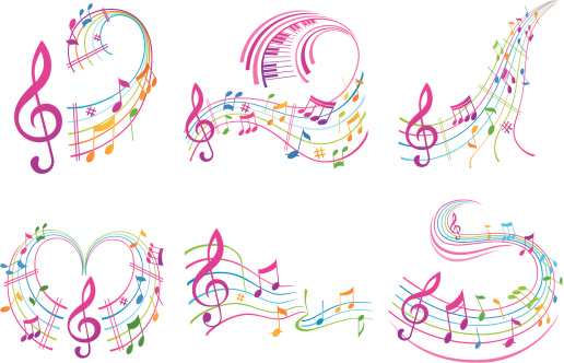 Full Color Music Note Colorful Music Notes Set Stock Illustration - Download Image Now ...