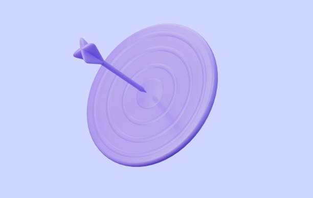 istock Targeting the business. 3d rendering purple target and arrow. For marketing, precise purposes. Planning and advertising. 1374309196
