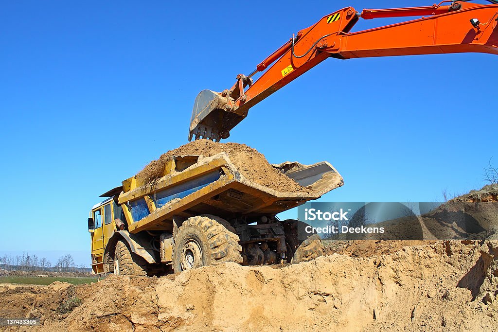 Loading Backhoe Backhoe Loader Loading Dumper Stock Photo - Download Image Now ...