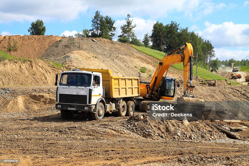Loading Backhoe Backhoe Loader Loading Dumper Stock Photo - Download Image Now ...