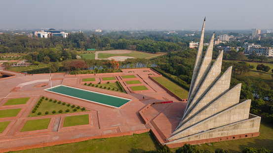 SAVAR, DHAKA, BANGLADESH – February 23, 2022: Bangladesh National Martyrs' Memorial. Bangladesh Independence Day Background. Victory Day Background. 26th March Independence Day of Bangladesh. 16th December Victory Day of Bangladesh.