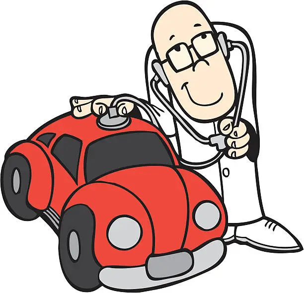 Vector illustration of Doctor of Cars