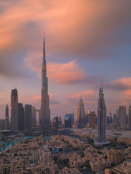 istock Dubai Downtown skyline during sunset on a cloudy day. Dubai, United Arab Emirates. 1374375165