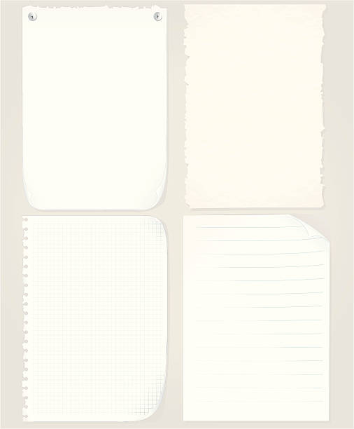 различные бумажные листы - lined paper paper old notebook stock illustrations