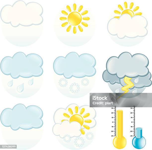 Weather Forecast Icons Vector Graphics Stock Illustration - Download Image Now - Cloud - Sky, Cold Temperature, Design Element