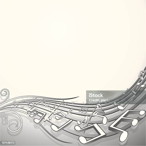 Onda Sonora Sfondo Musicale - Immagini vettoriali stock e altre immagini di Nota musicale - Nota musicale, Onda sonora, Bianco
