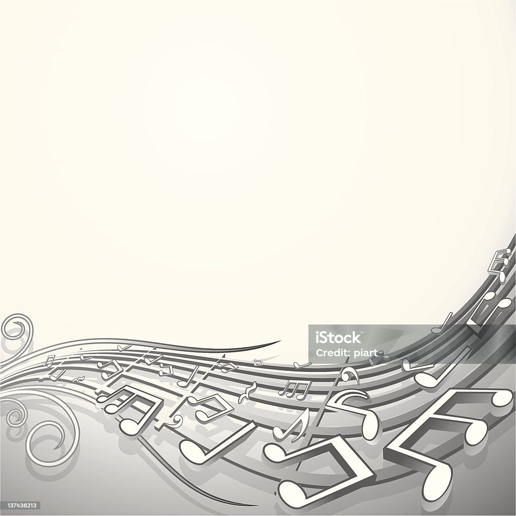 Onda de som. Fundo Musical - Vetor de Nota Musical royalty-free