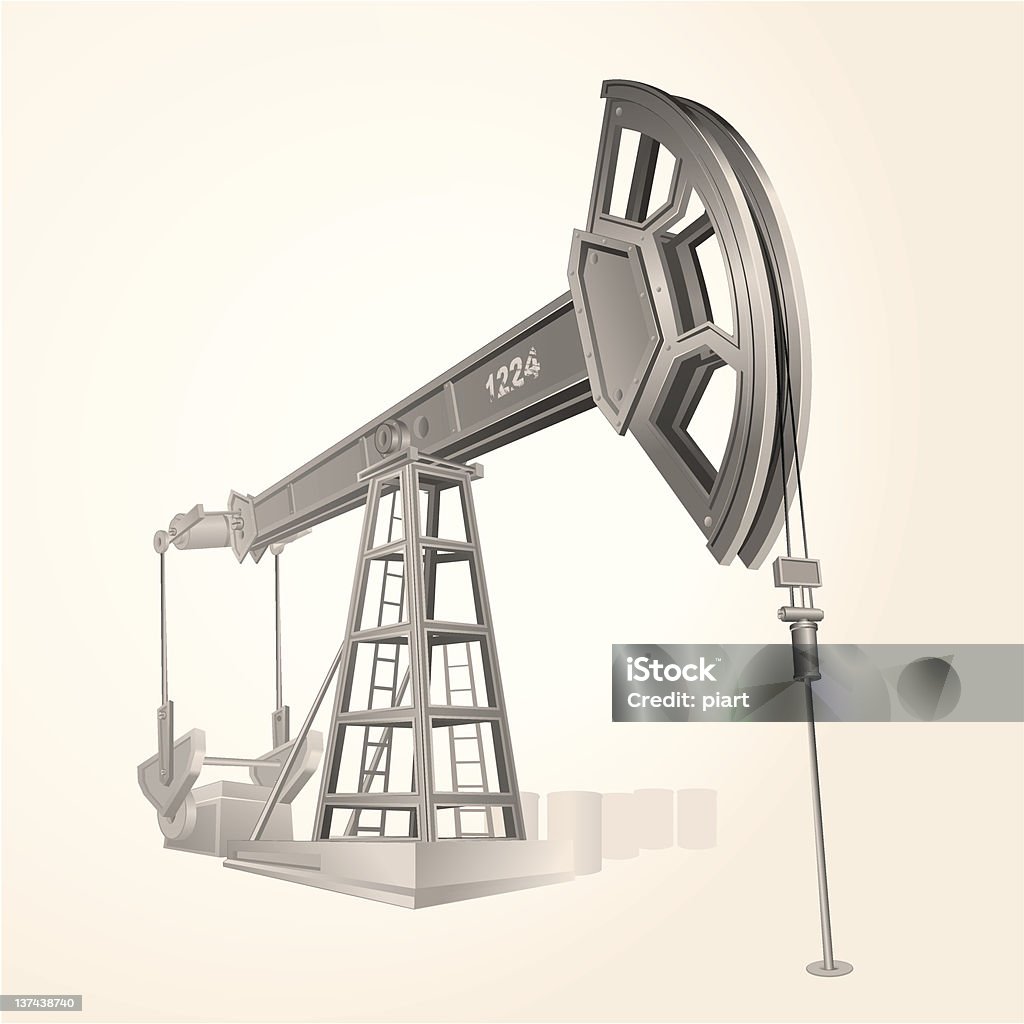 Derrick - clipart vectoriel de Gisement de pétrole libre de droits